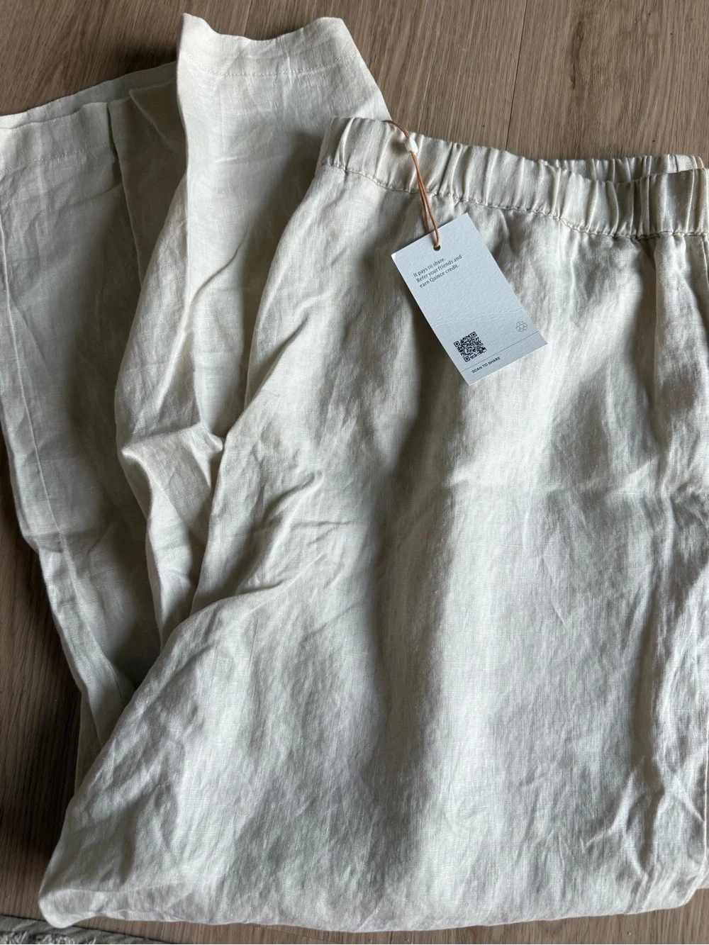 Quince 100% European Linen Pants Sand Sz XL NEW